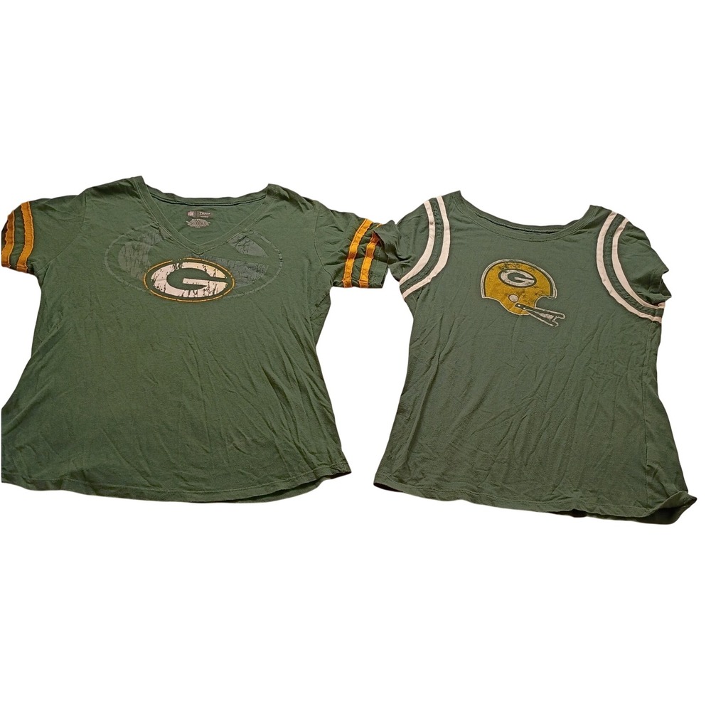 NFL Team Apparel Green Bay Packers Women's T-Shirt Bundle Logo Green L/M